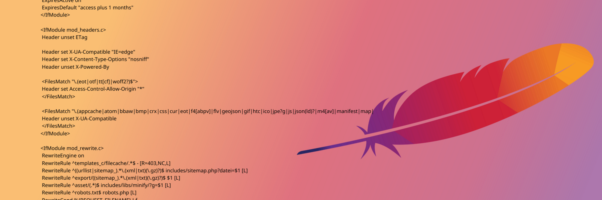 htaccess with Apache web server Apache HTTP-Server Der Open-Source-Web-Server ist auch wegen seiner vielfältigen Konfigurationsoptionen sehr beliebt.